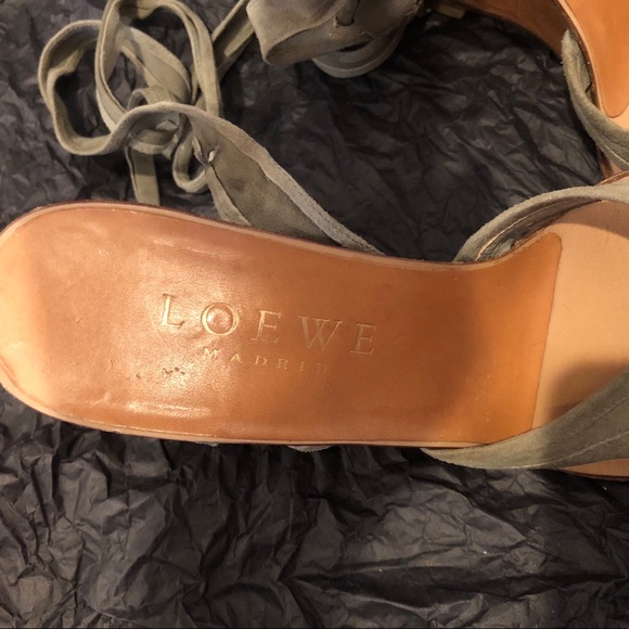 Loewe Khaki suede lace up Sandals - Picture 2 of 7